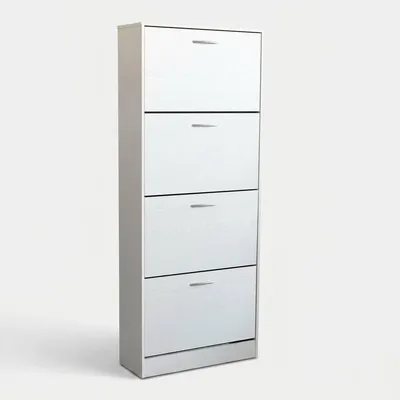 Produktbild von Platzsparender Schuhschrank aus Holz mit 4 Türen Wendy - Weiß