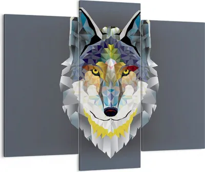 Produktbild von Bild auf Leinwand - Leinwandbild - Tier Abstraktion - 130x100cm - Wand Bild - Wanddeko - Leinwanddruck - Bilder - Kunstdruck - Wanddekoration - Leinwand bilder - Wandkunst - CB130x100-3633