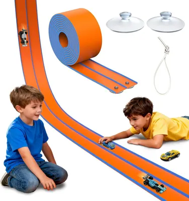 Produktbild von Rennbahn 4,5 m, 4 Autos, PVC, für Kinder
