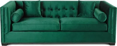 Image de Chesterfield Vert Tissu Salon Canapés Coussin Canapé Trois places