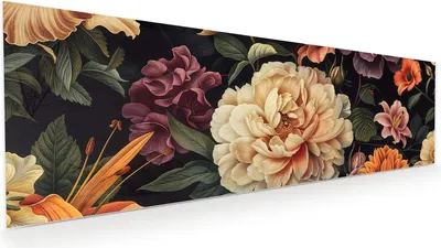 Produktbild von Glasbild 120x40cm in XXL für Wohnzimmer, Schlafzimmer Motiv Blumenwiese Kunst