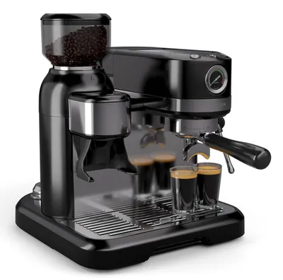 Espressomaschine 19 bar, 1550 W, Mühle, Milchaufschäumer, 1,4 L