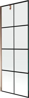 Obrázek produktu pro Mexen Next vanová zástěna 1 křídlo 70 x 150 cm, Černý vzor, Zlatorůžová - 895-070-000-00-77-60