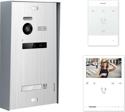 Produktbild von BALTER EVO Aufputz Silber 2-Draht BUS Talk + 4.3" Quick Türsprechanlage Set für 1 Familienhaus