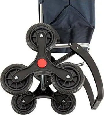 Image de Rolser Chariot à provisions Stepper EcoIMax - RD6 - Carbon : Chariot à provisions en aluminium, adapté aux escaliers, amovible et pliable, avec poignée ergonomique et sac en polyester imperméable, capacité 43L.