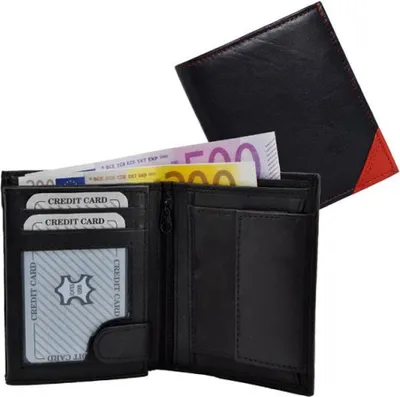 Produktbild von Geldbörse Nappa-Leder Kombibörse schwarz/rot