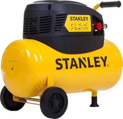 Produktbild von Stanley Kompressor DN200/8/24 Luftkompressor 8 Bar - 24L - 180L/Min - Mit Handgriff und Rädern - Ölfrei - Gelb