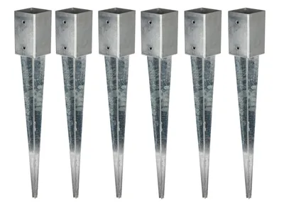 Produktbild von 6x Einschlagbodenhülse verzinkt 71x71x750mm Einschlaghülse Bodeneinschlaghülse