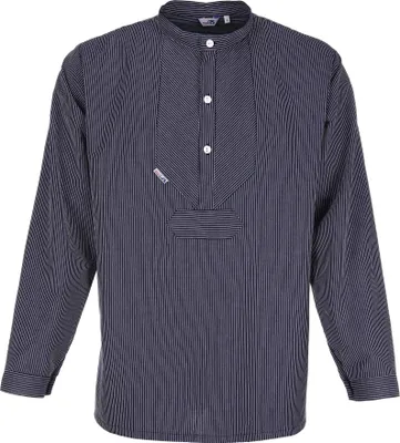 Produktbild von modAS Uni Fischerhemd "L. Marleen“ mit schmalen Streifen - Gestreiftes Hemd im Finkenwerder-Stil in Blau Größe Damen 58, Herren 64