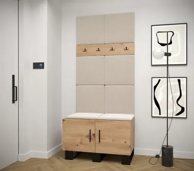 Obrázek produktu pro Předsíňová sestava RUMIE 4 - dub artisan, béžové panely