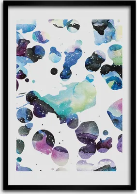 Produktbild von Bild - Bilderrahmen - Foto - 70 cm x 100 cm - MDF - Rahmen - Wandkunst - Bunte Galaxie