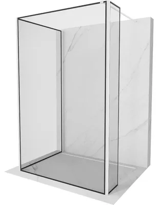 Obrázek produktu pro Mexen Kioto sprchová zástěna Walk-in 140 x 100 x 40 cm, černý rám, bílá - 800-140-100-221-20-70-040