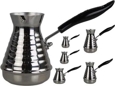 Produktbild von DigiRigi® Dzhesva Türkische Cezve - Kaffeekännchen (Mokkakanne), Edelstahl 1 mm, 500 ml