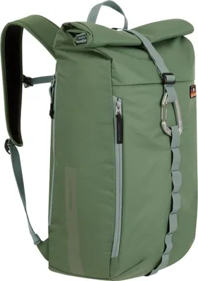 Der "Flow Back Pack" von Wild Country in Olivgrün; ideal für Klettern; mit Rollverschluss und seitlichem Reißverschluss.