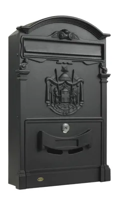 Außenbriefkasten aus Aluminium, matt schwarz, 40,5x25,5x8,5 cm