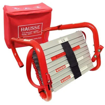 Einziehbare Feuerleiter 3-stöckig, 25 Fuß, Aluminium, rot