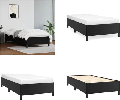 Produktbild von vidaXL Bettgestell Schwarz 90x190 cm Kunstleder - Bettgestell - Bettgestelle - Bett - Schlafzimmermöbel