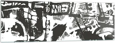 Produktbild von Bilder auf glas - Einteilig - Schwarzweiß Figuren Abstraktion - 160x50cm - Glasbilder - Wandbilder - Bilder - Wanddekoration aus Glas - Glas Bilder - Wandbild auf Glas - GAB160x50-5125
