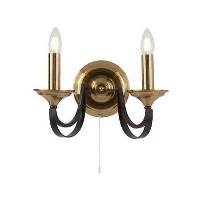 Image de Applique Belfry à 2 flammes - bronze foncé et marron