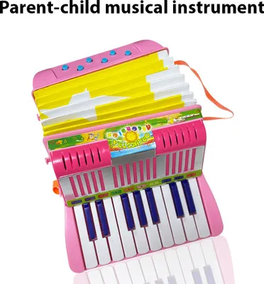 Immagine prodotto di Mini fisarmonica con 17 tasti e 6 bassi, materiale ABS con fibbia, strumento musicale per principianti, regalo di Natale, pulsante leggero, coordinazione occhio-mano, esibizione sul palco