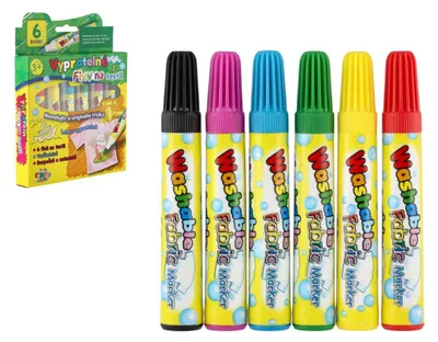 Zdjęcie produktu dla Zmywalne markery tekstylne 6szt w pudełku 13x13cm