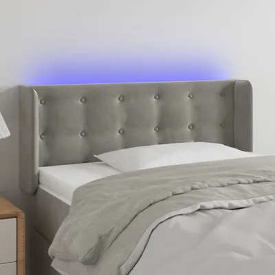 Immagine prodotto di vidaXL Testiera LED Grigio chiaro 103x16x78/88 cm Velluto