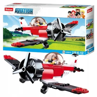 Produktbild von SLUBAN Flugzeug Konstruktionsbausteine Rot 128 Teile