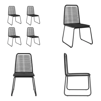 Image de vidaXL - 4 chaises de jardin en résine tressée noire - Chaises de jardin - Chaises d'extérieur