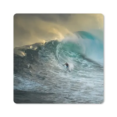Produktbild von MuchoWow® Mauspad Mousepad Surfer auf großen Wellen 20x20 cm - Mousepads - Maus Mat - Pad - Mausunterlage - Desk Mat - Bureauartikeln