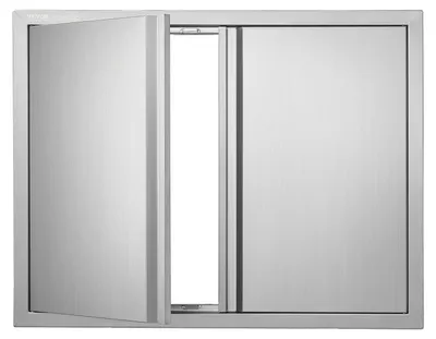 Obrázok produktu pre Prístupové dvierka na gril VEVOR, 787 x 609 mm, dvojité dvierka do vonkajšej kuchyne, zapustené dvierka z nehrdzavejúcej ocele, vertikálne nástenné dvierka s výsuvnými kľučkami, pre grilovací ostrovček, grilovaciu stanicu, vonkajšiu skrinku