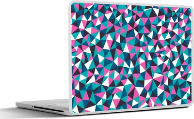 Produktbild von MuchoWow® Laptop Aufkleber Sticker Cover Geometrie - Rosa - Blau - Weiß - Muster 30x21 cm - Sticker für Laptop - Selbstklebend