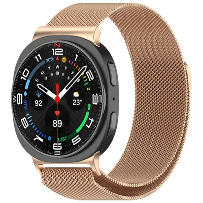 Produktbild von FFO2World Luxus-Milanaise-Armband für Samsung Galaxy Watch 8 / 8 Classic (40/44/46 mm) – Edelstahl-Uhrenarmband – Roségold