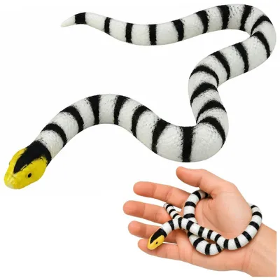Productafbeelding van Gummenslang, uitrekbaar, realistisch, zwart-wit, 33 cm