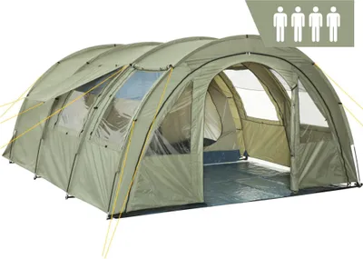 Produktbild von CampFeuer Zelt Multi für 4 Personen | Olivgrün | Tunnelzelt 5000 mm Wassersäule