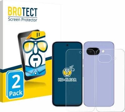 Produktbild von 2x Für Google Pixel 9a (Display+Rückseite) Schutzfolie BROTECT Displayschutz Display Schutz Folie Klar Transparent