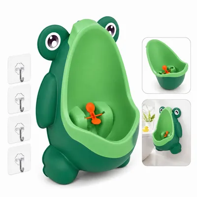 Produktbild von Froschförmiger Toilettentrainer für Jungen, niedliches Kinder-Urinal mit lustigem Zielrad, ideal für die Toilettengewöhnung von Kleinkindern, Grün