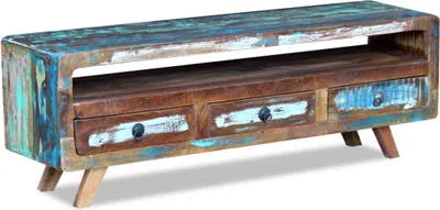 Produktbild von vidaXL TV-Schrank, Altholz Massiv, 3 Schubladen, Antik-Stil, 120 x 30 x 40 cm
