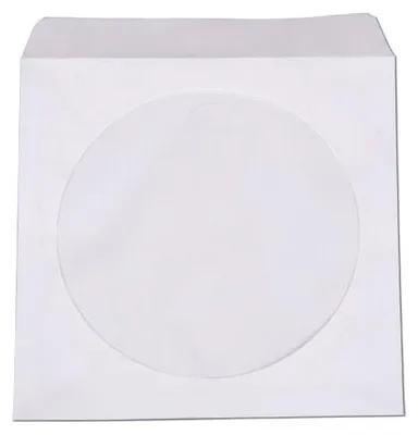 A white CD envelope with a clear window.
