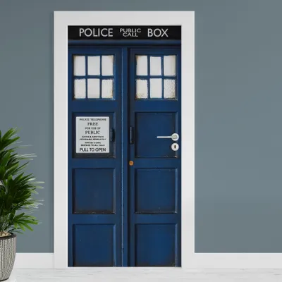 Produktbild von Türfolie "Policebox" 90x200cm Türposter Deko Aufkleber Folie Tapete TF01-07