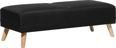 Zdjęcie produktu dla BELIANI Podnóżek czarny tapicerowany 45 x 128 x 55 cm otomana styl skandynawski