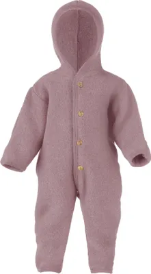 Produktbild von Engel Baby-Overall mit Kapuze, Holzknöpfen und UmschlagGröße:62-68;Design:Rosenholz Melange