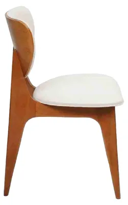 Produktbild von Weißer Esszimmerstuhl Designer Holzstuhl Luxus Einsitzer mit Armlehnen