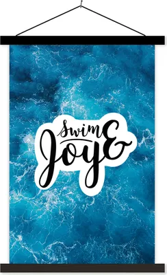 Produktbild von MuchoWow® Textilposter Meer - Blau - Zitate - Sommer 40x60 cm mit schwarzem Rahmen - Wanddekorationen
