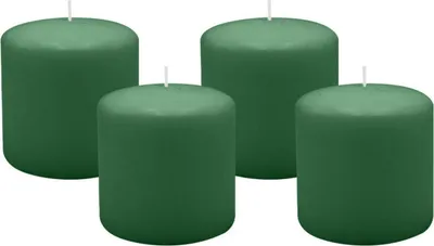 Produktbild von 4er Set Adventskranzkerzen Fairway Grün Ø 100 x 100 mm