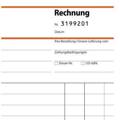 Produktbild von SIGEL SD131 Rechnungen, mit fortlaufender Nummerierung, 1. u. 2. Blatt bedruckt, A5, selbstdurchschreibend, 2 x 50 Blatt
