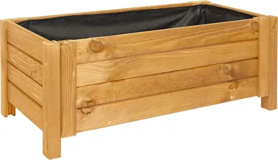 Obrázek produktu pro BOGATECO Truhlík na květináče Dřevěný květináč | Květináč ideální na zahradu | Impregnovaný | S agrotextilií | 80 x 38 x 30 cm | Světle hnědý