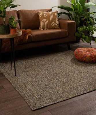 Immagine prodotto di Tappeto quadrato in cotone Unyqoos® Joy, motivo multicolore, 250x250 cm – intrecciato e tessuto a mano, autentico, di altissima qualità