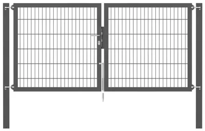 Zdjęcie produktu dla Alberts 637088 Podwójna bramka Flexo z akcesoriami, antracyt, szerokość 250 cm, wysokość 120 cm