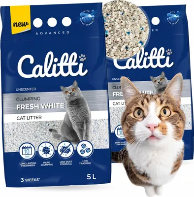 Produktbild von Katzenstreu Bentonit Klumpend Katzenklo Füllung Calitti White 2x5L