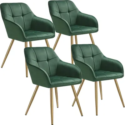 Produktbild von tectake® Esszimmerstuhl Marilyn gepolstert, in Samtoptik, gesteppt 58 x 62 x 82 cm